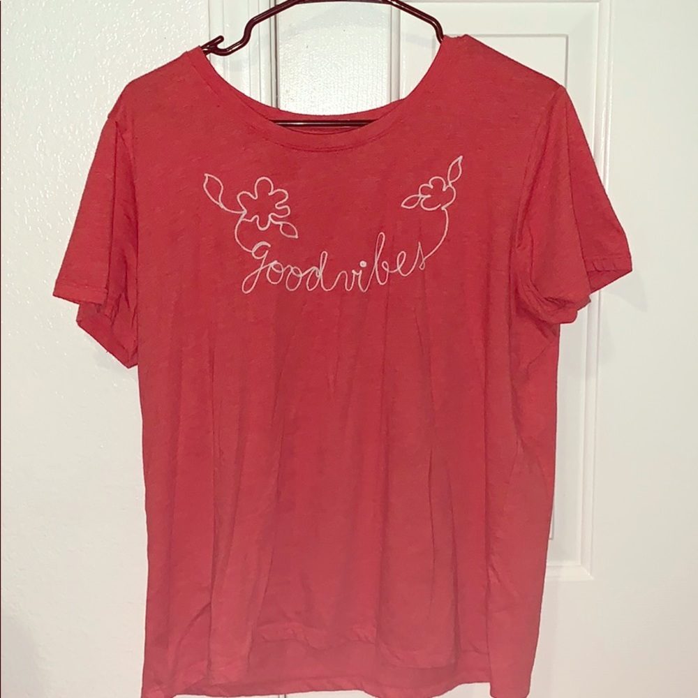 EV1 tee shirt red (good vibes)
